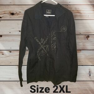 Marc Ecko Black Casual Button Down Shirt